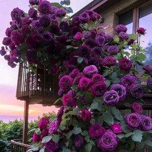 Роза Плетистая Плум Пэшн купить по цене от 610р. в интернет-магазине «Посадика» с доставкой почтой в в Нижневартовске и по всей России – [изображение №1].